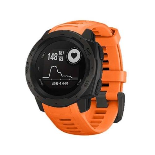 Silicone Replacement Wrist Strap for Garmin Instinct 22mm (Orange)