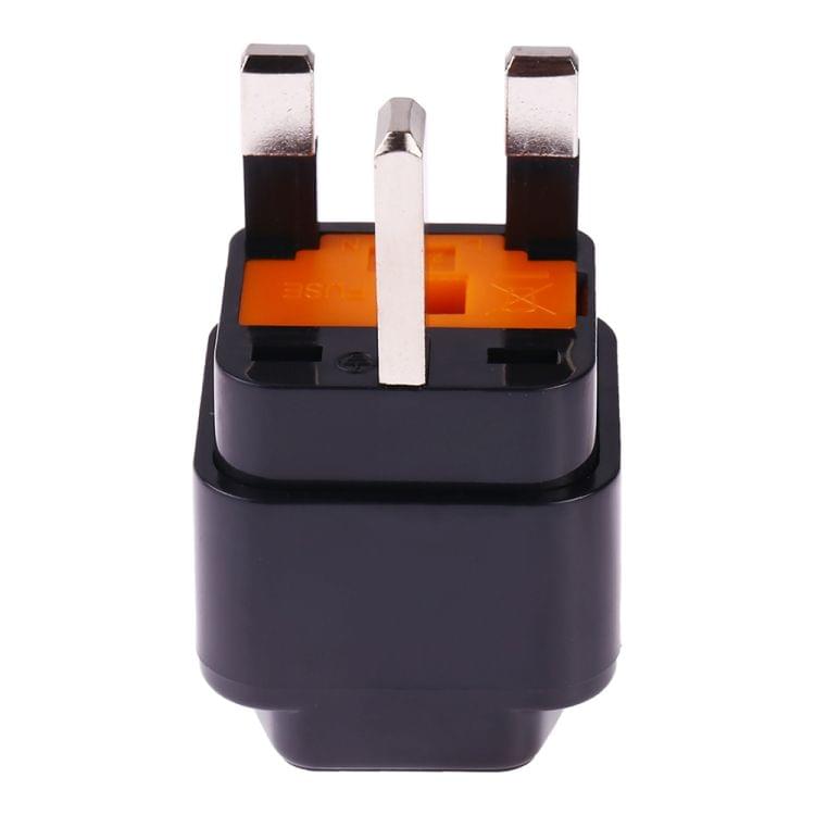 Portable Universal Socket to UK Plug Power Adapter Travel Charger with Fuse(Black)