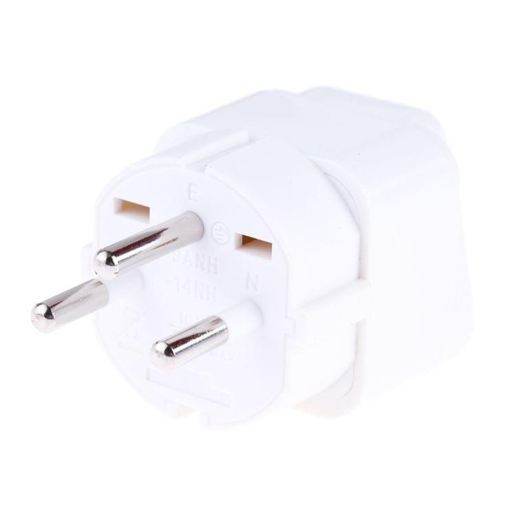 Portable Universal Socket to Israel Plug Power Adapter Travel Charger (White)