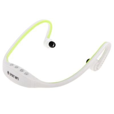 Sport MP3 Player Headset with TF Card Reader Function, Music Format: MP3 / WMA (White + Green)