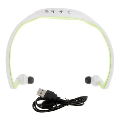 Sport MP3 Player Headset with TF Card Reader Function, Music Format: MP3 / WMA (White + Green)