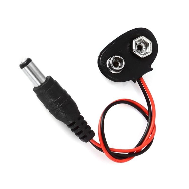 LDTR - PJ0003 9V Battery Snap Connector to DC Male Dedicated Power Adapter Cable for Arduino Boards - Black