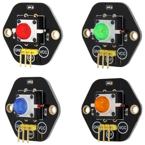 4 PCS LandaTianrui LDTR-RM012 Digital Push Button with LED Indicator Light Module Kit for Arduino(Black)