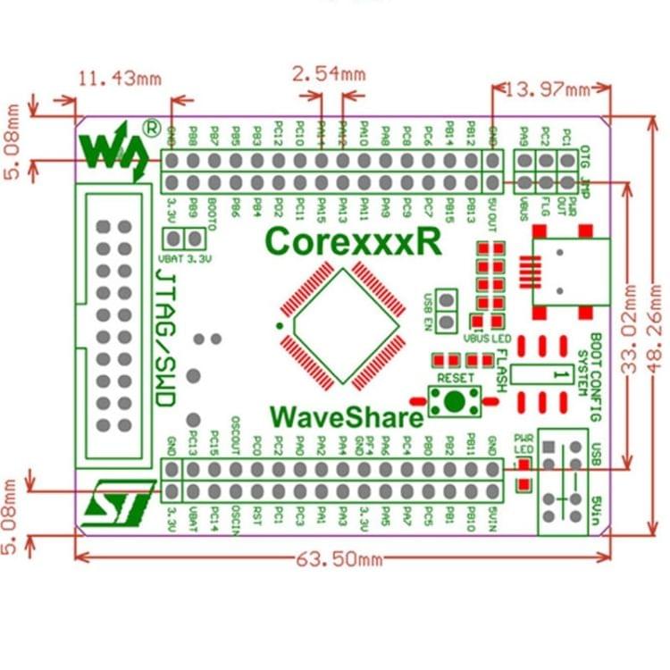 Waveshare Core103R, STM32F1 Core Board
