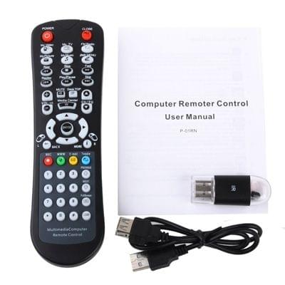 Wireless Multimedia Computer Remote Control with USB Interface Receiver, Working Distance: 10m