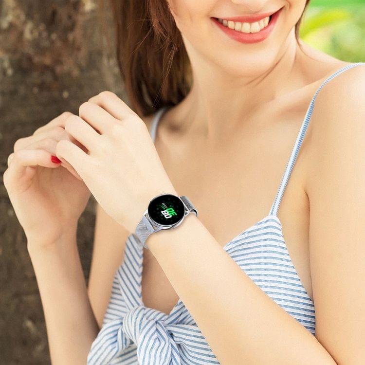 Milanis Magnetic Stainless Steel Mesh Wrist Strap WatchBand for Galaxy Watch Active 20mm (Silver)