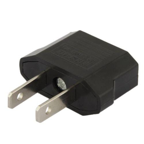 EU Plug to US Plug Charger Adapter, Travel Power Adaptor with United States Socket Plug(Black)