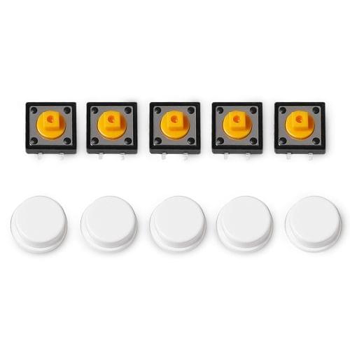 5 PCS LDTR-YJ030 Electrical Power Control 4-Pin Push Button Switches(White)