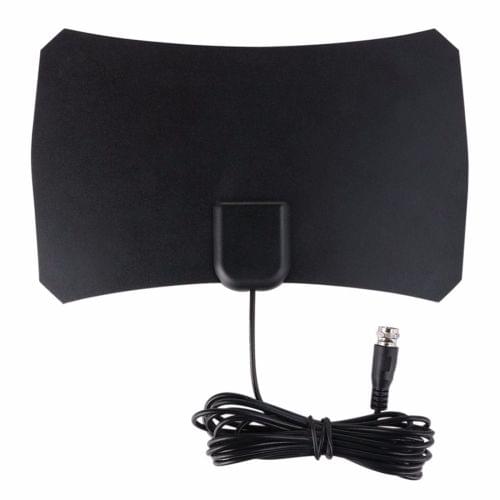 TY12 50 Miles Range 10dBi High Gain Amplified Digital Flat HDTV Indoor TV Antenna with 3.7m Coaxial Cable(Black)