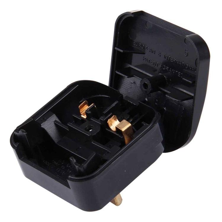 BS-5733 Portable EU Plug to UK Plug Adapter Power Socket Travel Converter with Fuse
