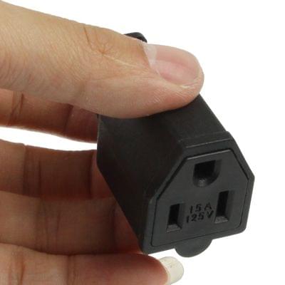 US Plug Female AC Wall Universal Travel Power Socket Plug Adaptor(Black)
