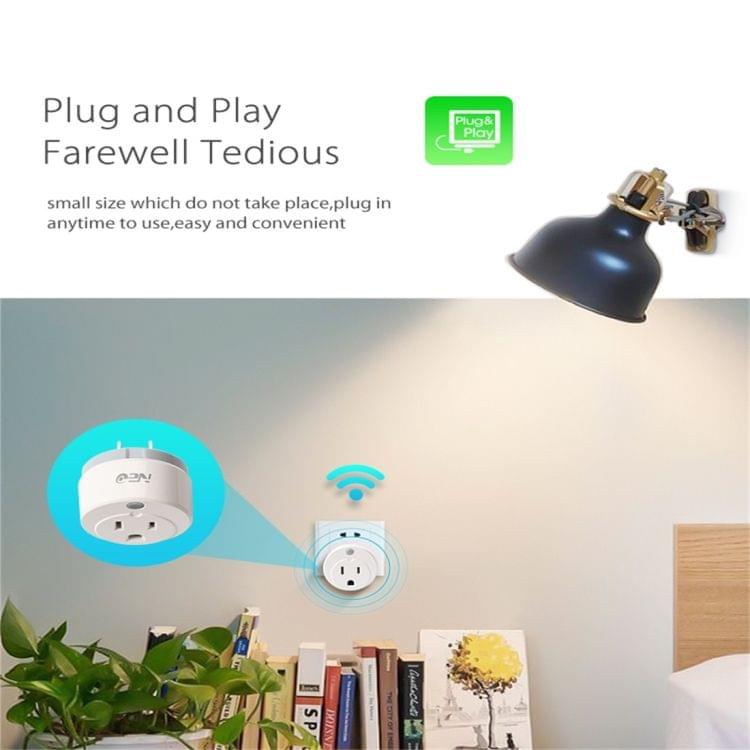 NEO NAS-WR02W WiFi US Smart Power Plug,with Remote Control Appliance Power ON/OFF via App & Timing function