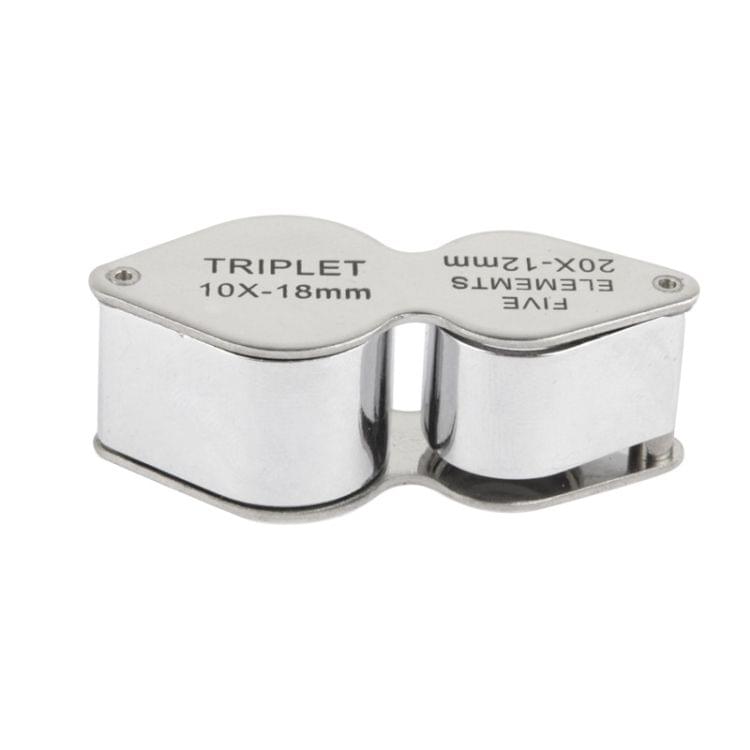 10X - 20X Portable & Rotatable Handheld Jewelry Loupe Magnifier Reading Magnifier (MG22181)(Silver)