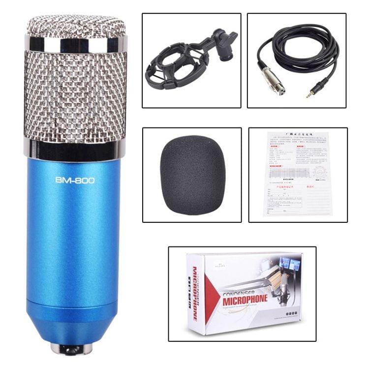 BM-800 3.5mm Studio Recording Wired Condenser Sound Microphone with Shock Mount