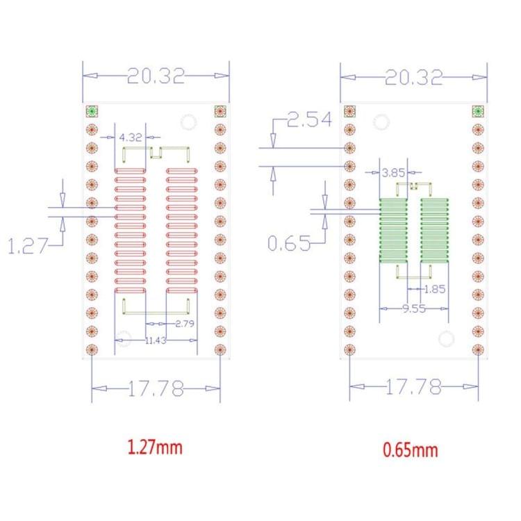 2 PCS LDTR - YJ032 / E Dual-side SOP28 / SSOP28 / TSSOP28 SMD DIP28 Adapter Board for Arduino