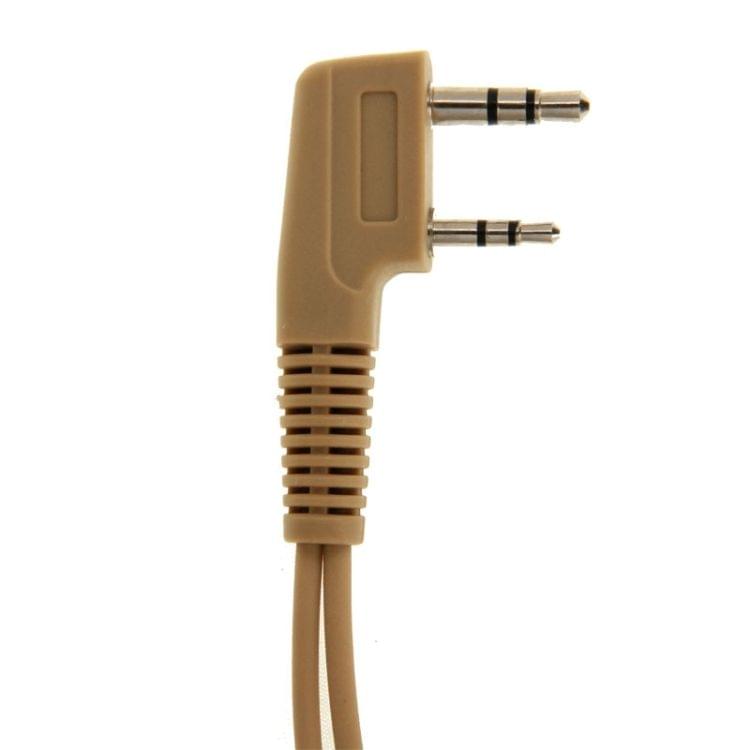 Handheld Transceiver Earpiece Headset for Walkie Talkies, 3.5mm + 2.5mm Plug(Khaki)
