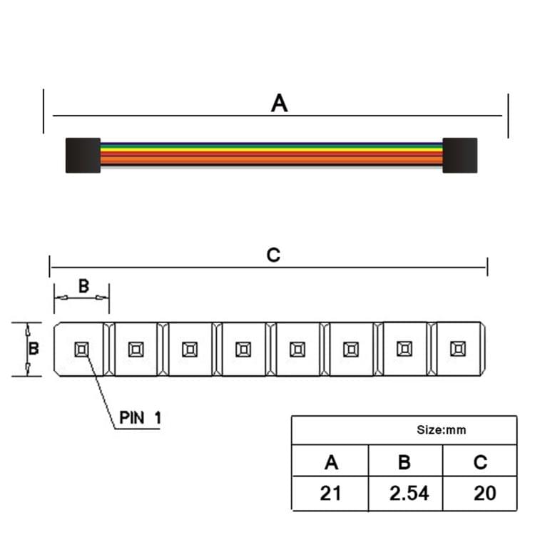 5 PCS 21cm LDTR - YJ012 8 Pin Jumper Cable Female to Female Dupont Wire for Arduino