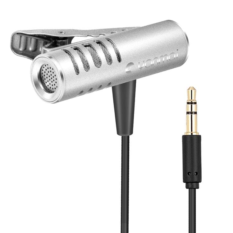 Yanmai R933 Professional Clip-on Lapel Mic Lavalier Omni-directional Double Condenser Microphone Silver
