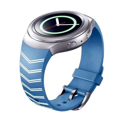 For Samsung Gear S2 Watch Silk Printing Silicone Watchband(Blue)