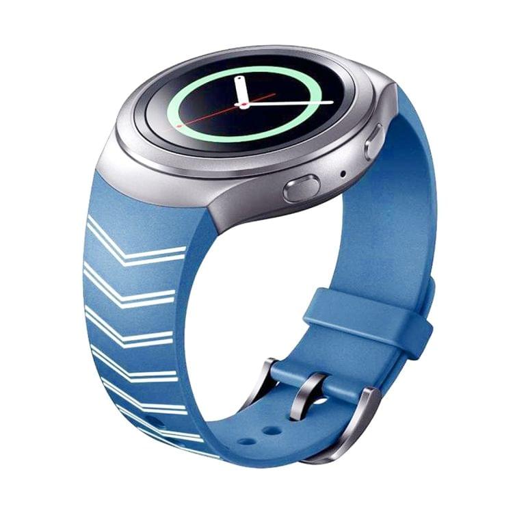 For Samsung Gear S2 Watch Silk Printing Silicone Watchband(Blue)