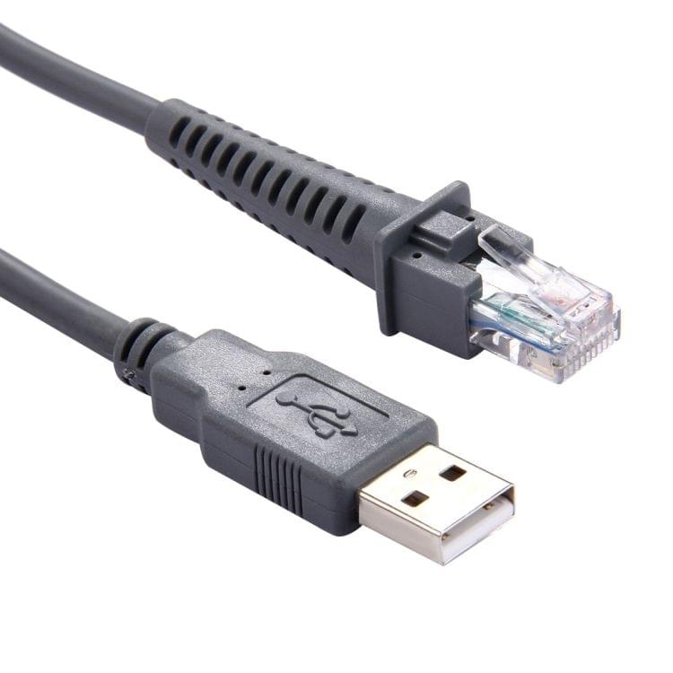 2m USB A Male to RJ45 Scanner Serial Data Cable for Symbol LS2208 / 2208AP / LS4278(Grey)