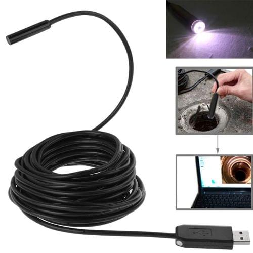 Waterproof USB Endoscope Inspection Camera with 6 LED, Length: 10m, Lens Diameter: 9mm(Black)