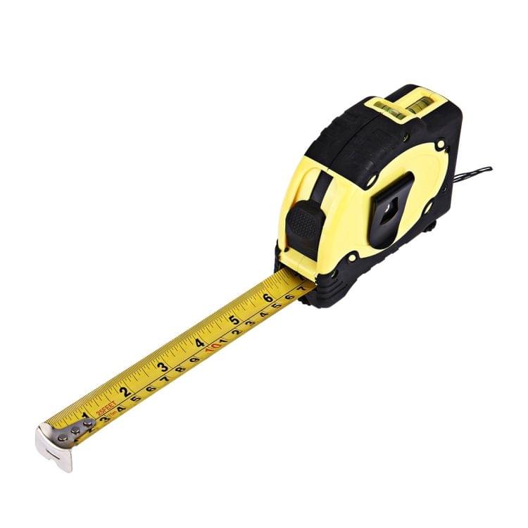 Laser Level with Tape Measure Pro (25 feet) & Belt Clip / Can be Attached to Tripod(Yellow)