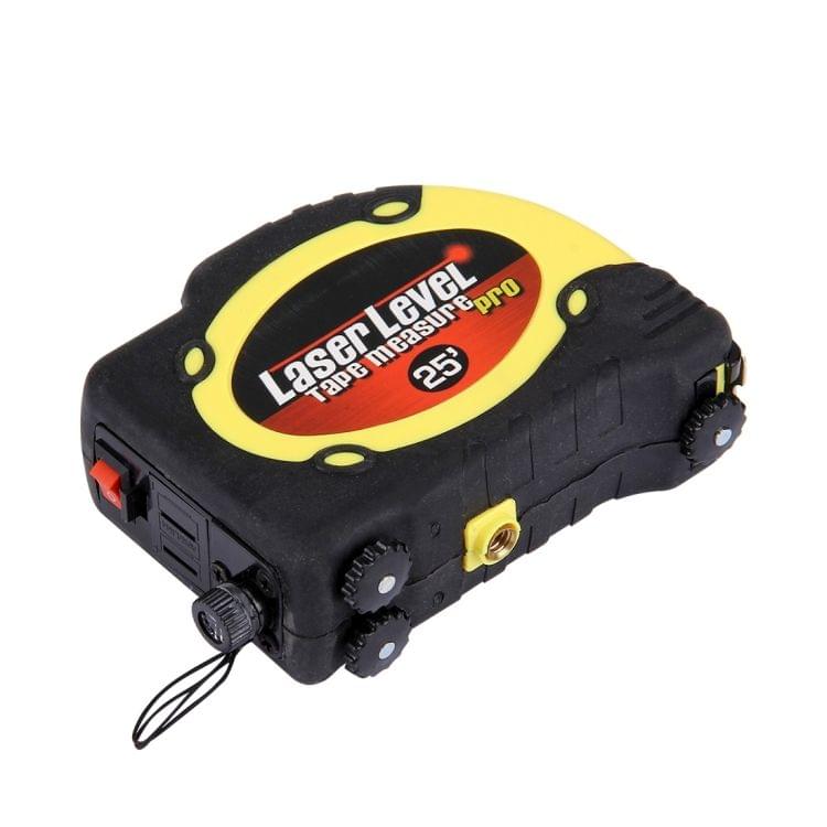Laser Level with Tape Measure Pro (25 feet) & Belt Clip / Can be Attached to Tripod(Yellow)