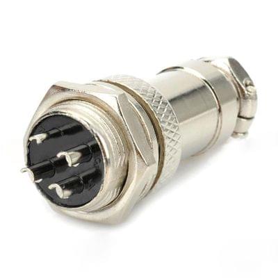 16mm 4-Pin GX16 Aviation Plug Socket Connector (5 Pcs in One Package, the Price is for 5 Pcs)(Silver)