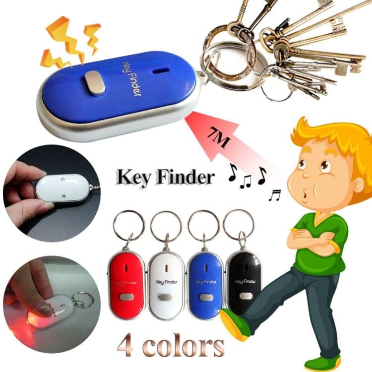 Mini LED Whistle Key Finder Flashing Beeping Remote Lost Keyfinder Locator Keyring for children(black)
