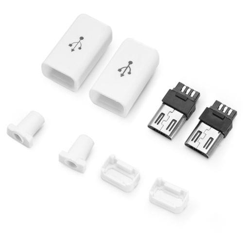 LandaTianrui LDTR - YJ045 2 Sets Micro USB Connectors Male Plug(White)