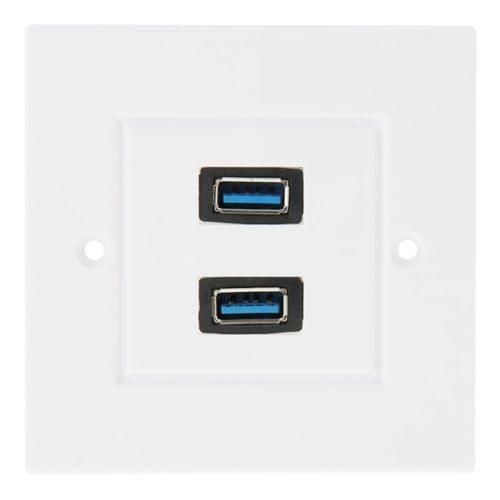 Dual USB 3.0 Female Plugs Home Wall Charger Plate Wall Plate Panel