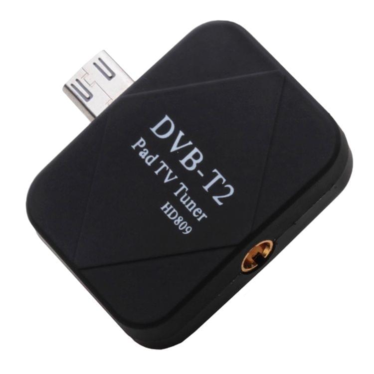 VVB-T2 Micro USB 2.0 Mobile Watch DVB-T2 TV Tuner Stick for Android Phone / Pad, Support Android 4.0.3 Above(Black)