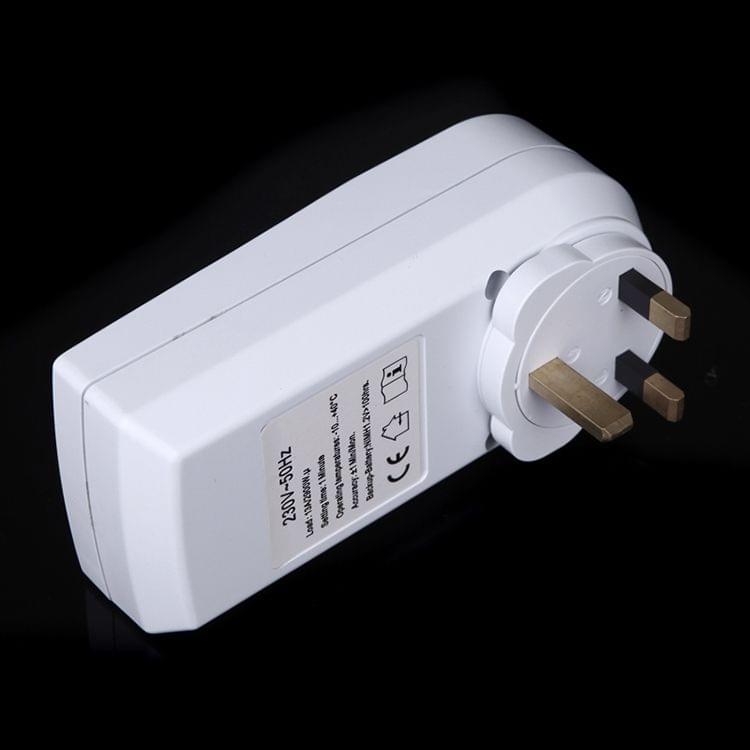 AC 230V Smart Home Plug-in LCD Display Clock Summer Time Function 12/24 Hours Changeable Timer Switch Socket, UK Plug