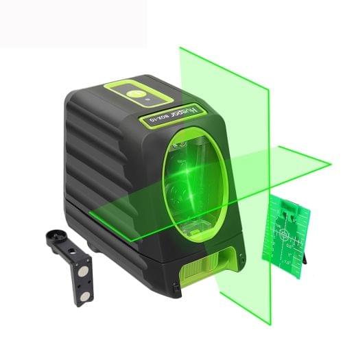 BOX-1G 1V1H 40mW & 10mW 2 Line Green Beam Laser Level Covering Walls and Floors (Green)