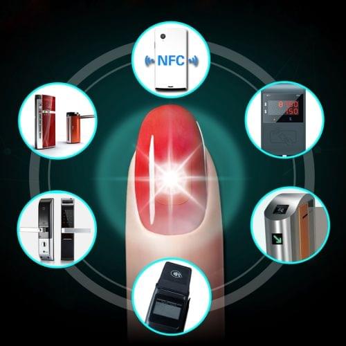 JAKCOM N2L Wearable Waterproof Smart Nail IC Card Smart Manicure with Connect Phone Flash LED, Support NFC / BUS Card / Metro Card / Access Control Card / Shopping Card / Parking Card(Brown)