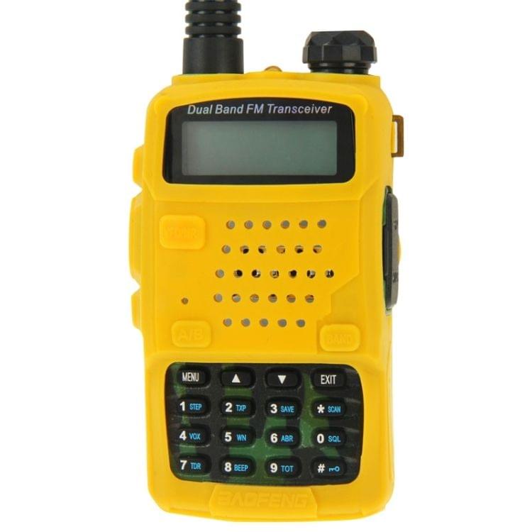 Pure Color Silicone Case for UV-5R Series Walkie Talkies(Yellow)