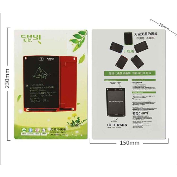 CHUYI 8.5 inch LCD Writing Tablet Electronic Graphic Board E Writer Paperless Digital Drawing Notepad for Home Office Writing Drawing(Red)