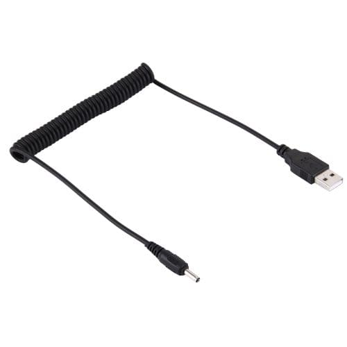 1A USB 2.0 Male to Bent DC 4.0 x 1.7mm Male Retractable Coiled Power Cable for PSP / DVD, Coiled Cable Stretches to 1.5m