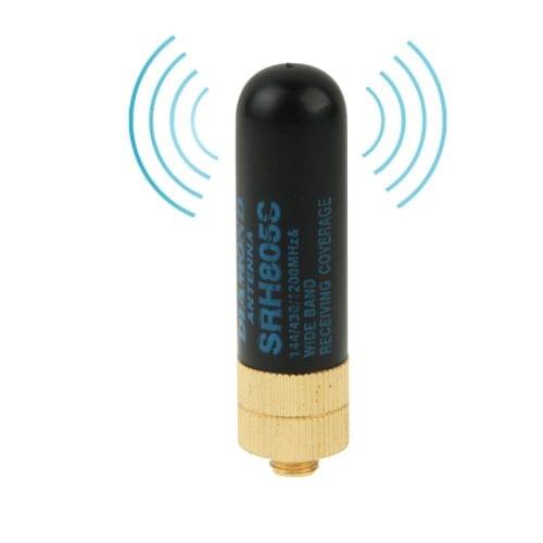 SRH805S Shortest SMA-F Perempuan VHF + UHF Dual Band Handheld Radio Antena, Antenna Length: 4.5cm