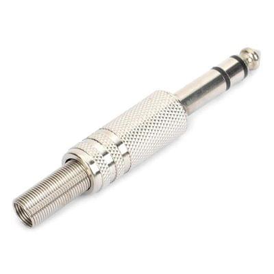 JL0057 6.36mm Audio Jack Connector (10 Pcs in One Package, the Price is for 10 Pcs)(Silver)