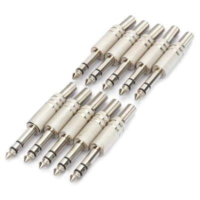 JL0057 6.36mm Audio Jack Connector (10 Pcs in One Package, the Price is for 10 Pcs)(Silver)
