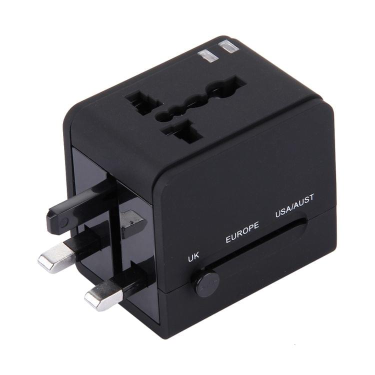 5V 2.1A Dual USB Power Socket Charger Adapter, UK / EU / US / AU Plug(Black)