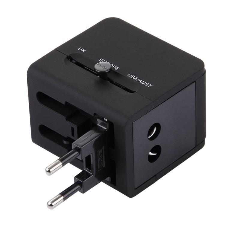 5V 2.1A Dual USB Power Socket Charger Adapter, UK / EU / US / AU Plug(Black)