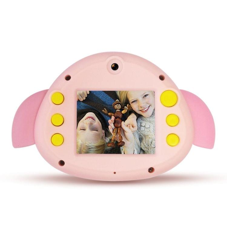 Cartoon Pig 0.3 Mega Pixel Dual-Camera 1.8 inch Screen Digital Camera for Children(Pink)