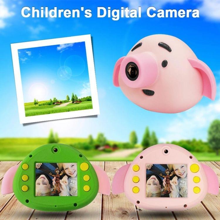 Cartoon Pig 0.3 Mega Pixel Dual-Camera 1.8 inch Screen Digital Camera for Children(Pink)