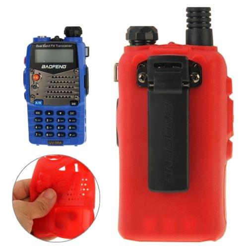 Pure Color Silicone Case for UV-5R Series Walkie Talkies(Red)