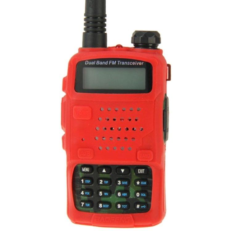 Pure Color Silicone Case for UV-5R Series Walkie Talkies(Red)