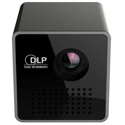 P1 5V 2A Output DLP Image System USB Charging LED Micro Projector Pocket Beamer Home Theater with Indicator light, Support TF Card(Black)