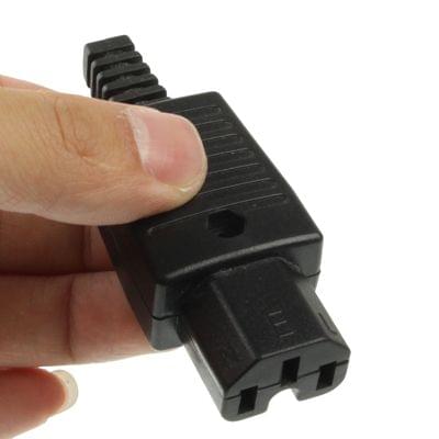 3 Prong Female AC Wall Universal Travel Power Socket Plug Adaptor(Black)